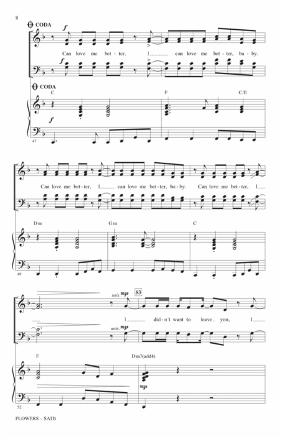 Flowers (arr. Mark Brymer) 4-Part scores gallery preview page 7