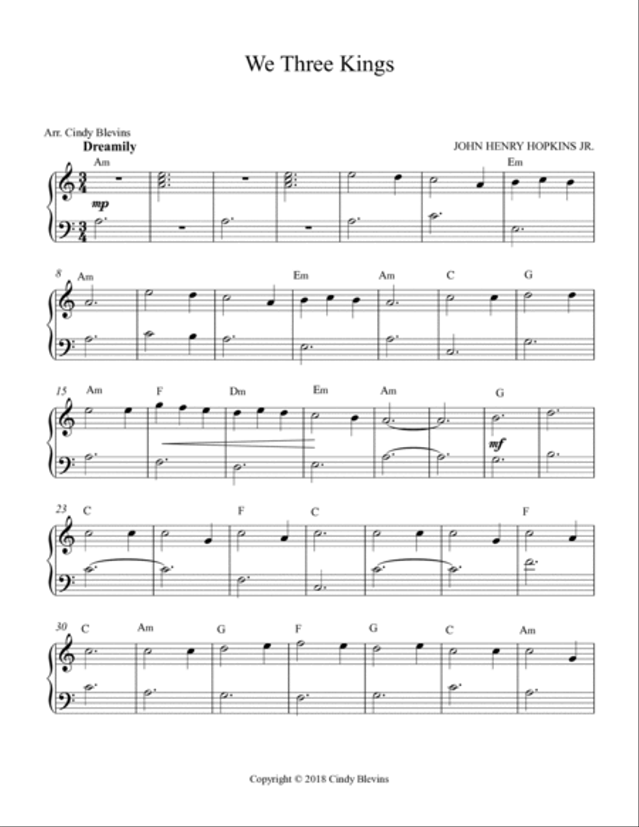We Three Kings, for Lap Harp Solo Lap Harp scores gallery preview page 2