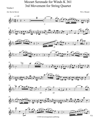 Mozart Serenade for Winds 3rd Movement for String Quartet