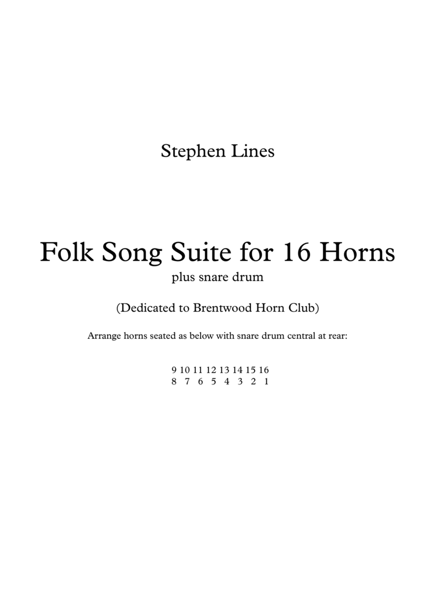 Folk Song Suite for 16 horns and snare drum image number null
