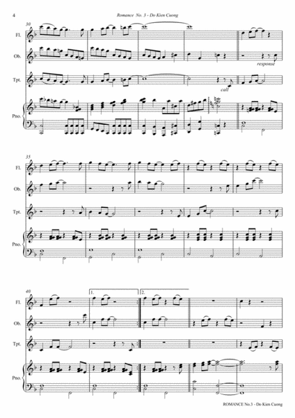 Do Kien Cuong - Romance No.3 - Quartet: Flute, Oboe, Trumpet, Piano