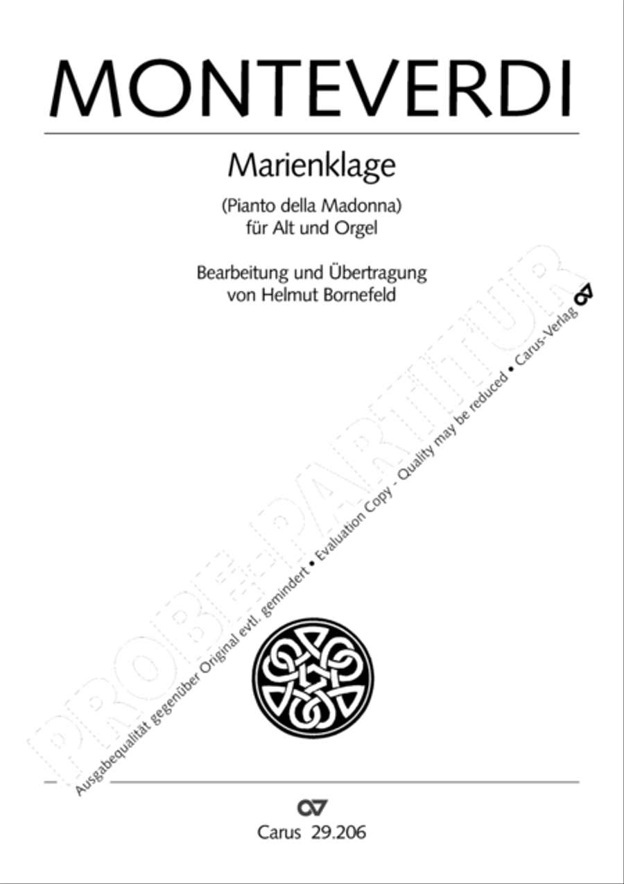 Marienklage Alto Voice scores gallery preview page 4