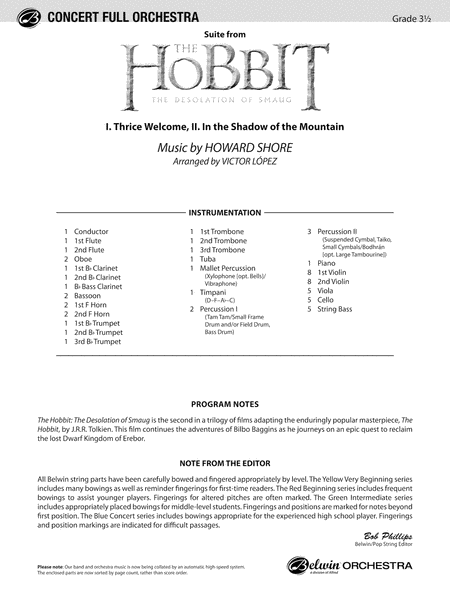 Suite from The Hobbit: The Desolation of Smaug: Score