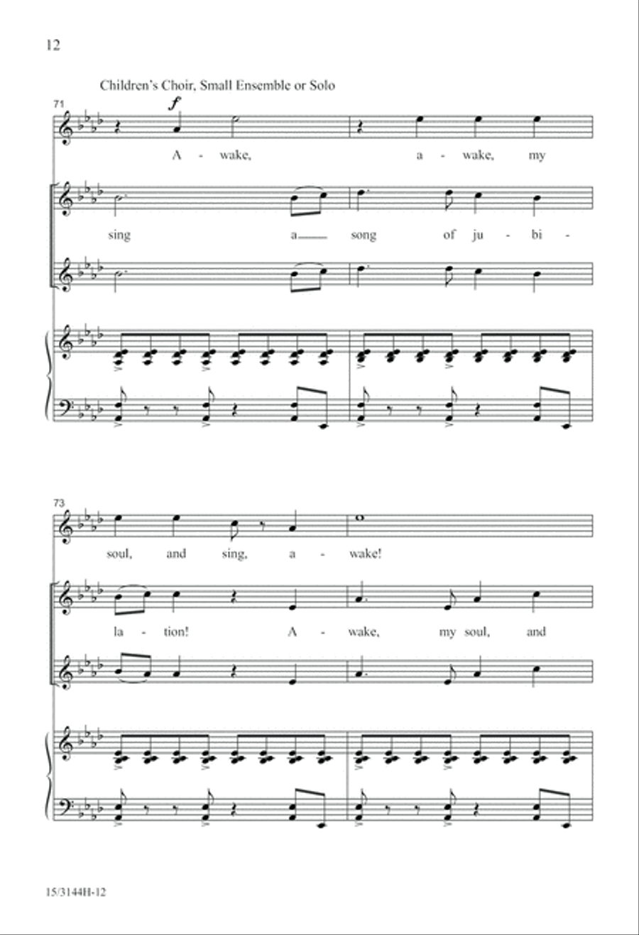 Awake, My Soul, and Sing! SSA scores gallery preview page 13