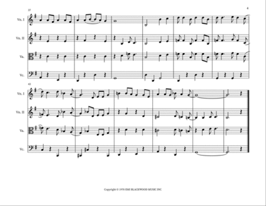 Put Your Hand In The Hand String Quartet scores gallery preview page 4