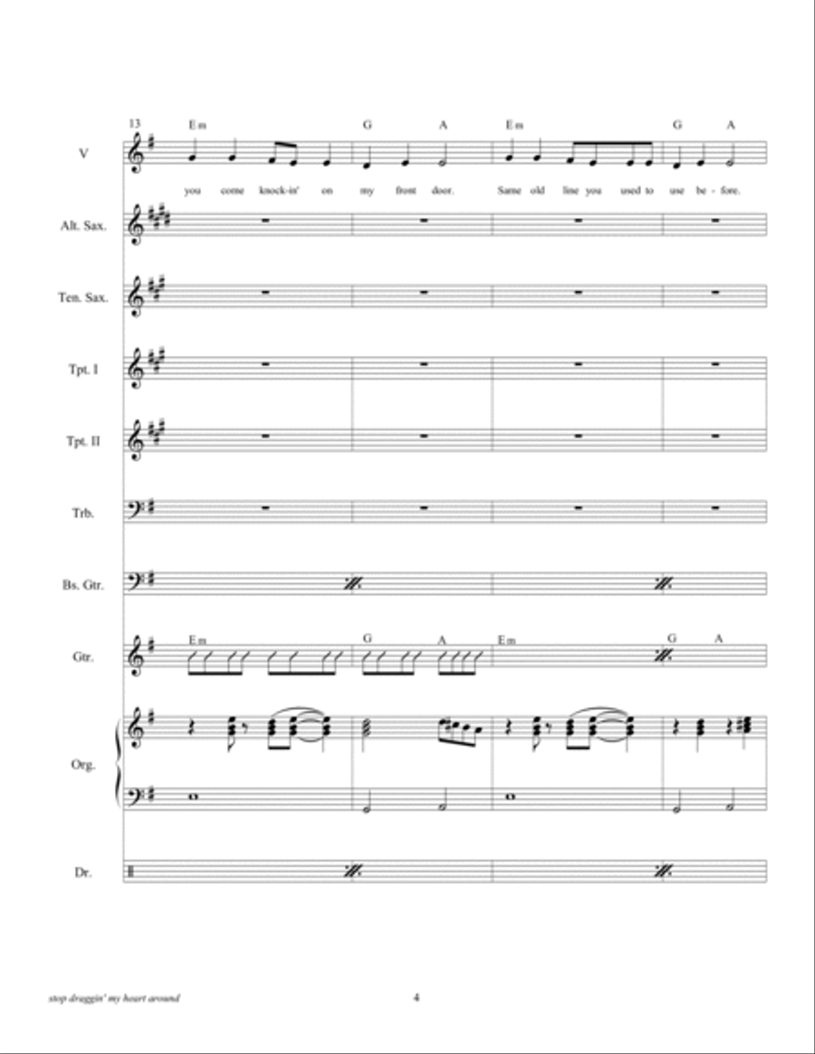 Stop Draggin' My Heart Around Tenor Saxophone scores gallery preview page 6