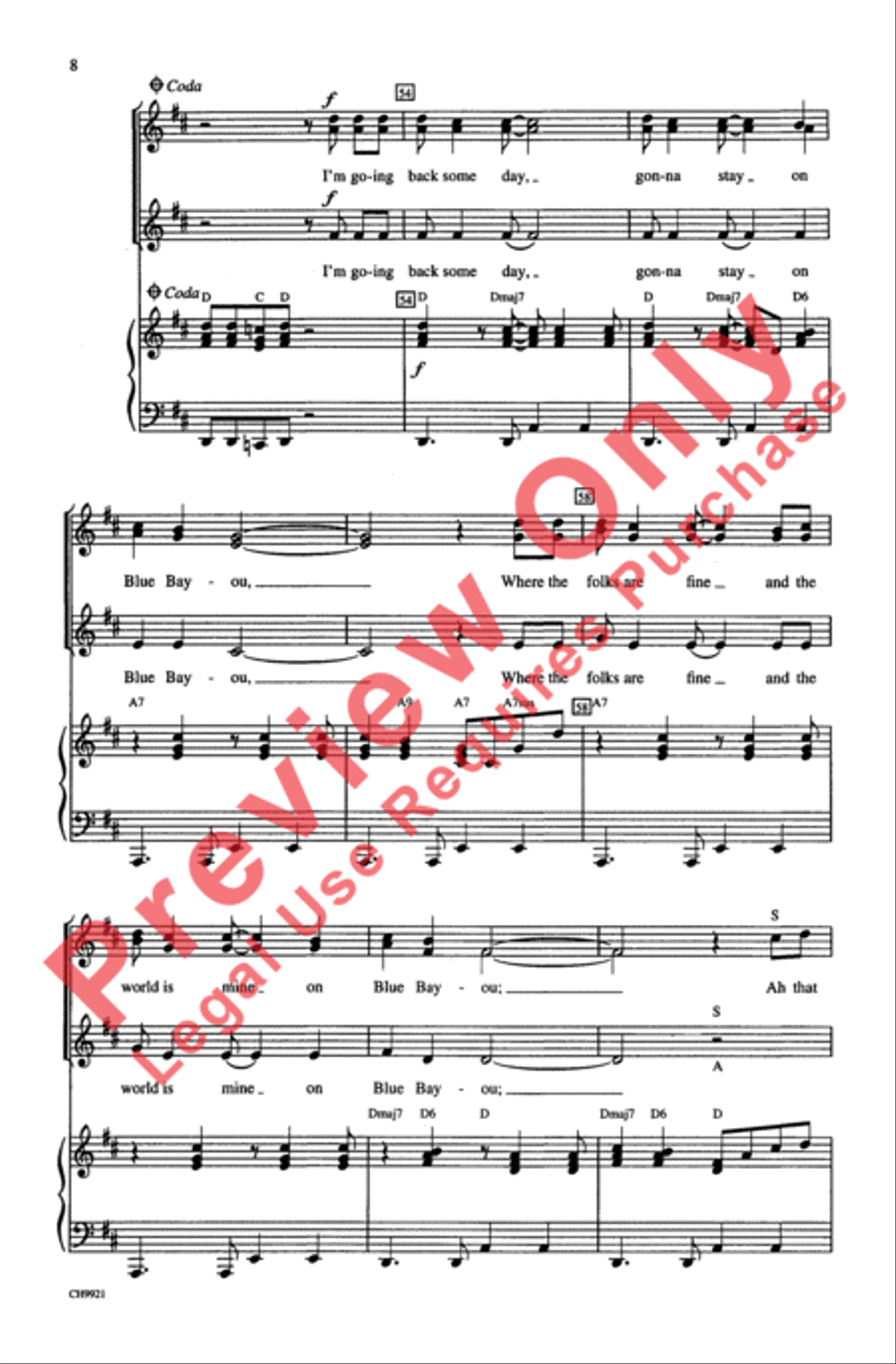 Blue Bayou Blue Bayou Women's Choir scores gallery preview page 8