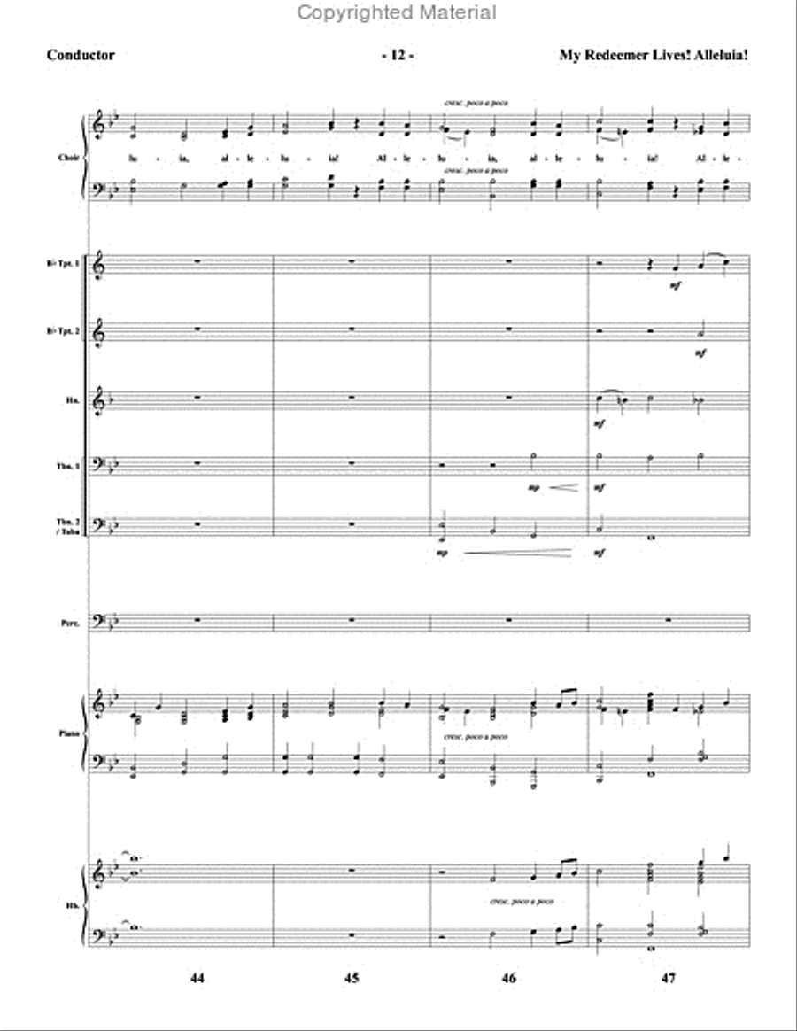 My Redeemer Lives! Alleluia! - Brass and Percussion Score and Parts Choir scores gallery preview page 13