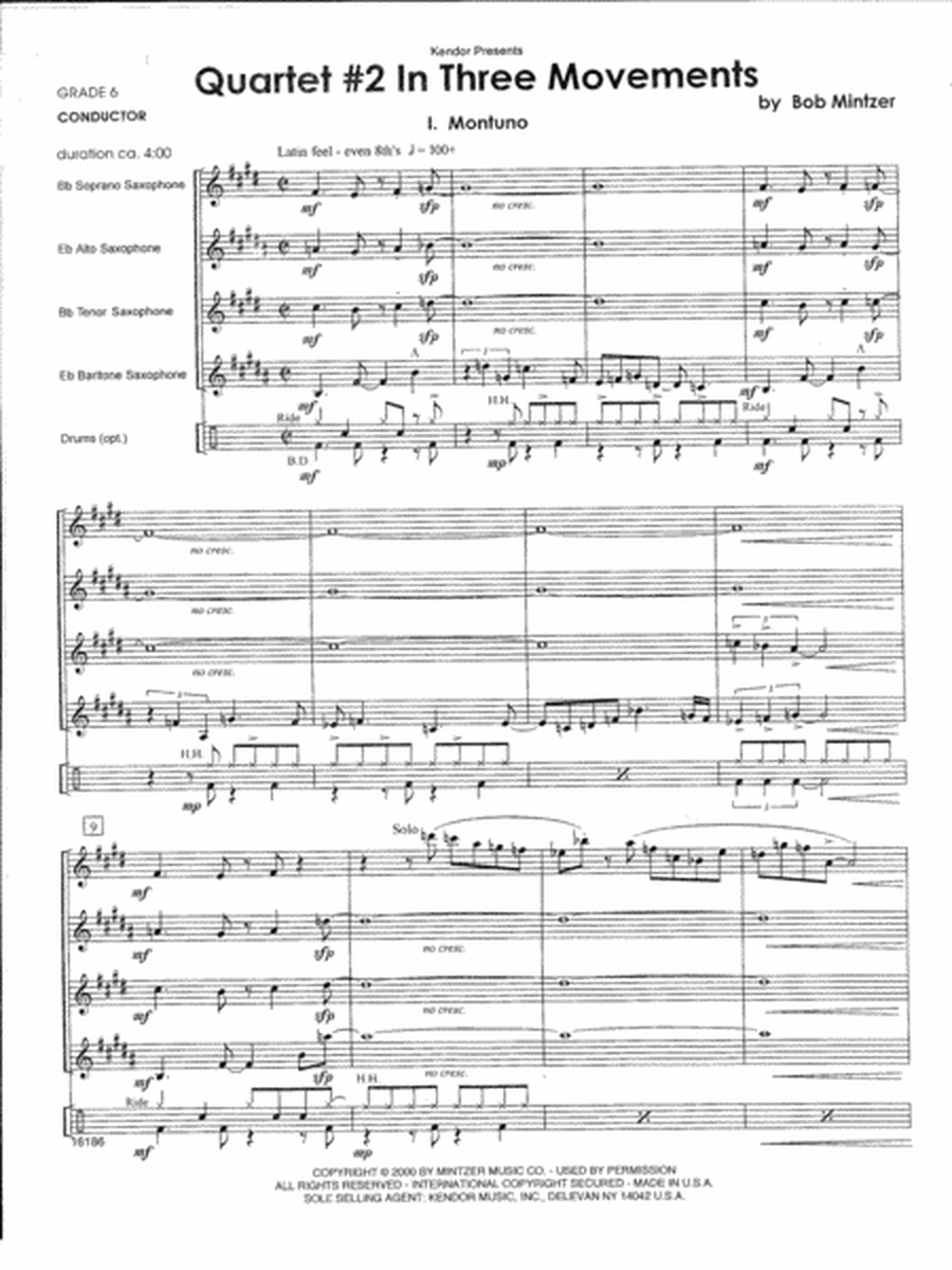 Quartet #2 In Three Movements - Full Score