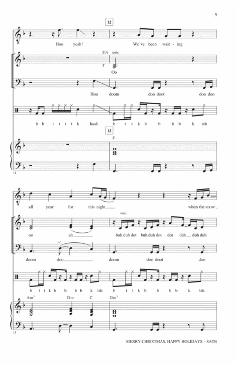 Merry Christmas, Happy Holidays (arr. Roger Emerson) 4-Part scores gallery preview page 4