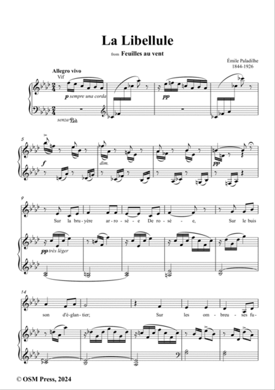 Paladilhe-La Libellule,in A flat Major Voice scores gallery preview page 2