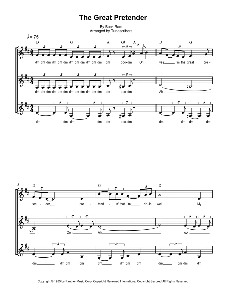 The Great Pretender Voice Solo scores gallery preview page 1