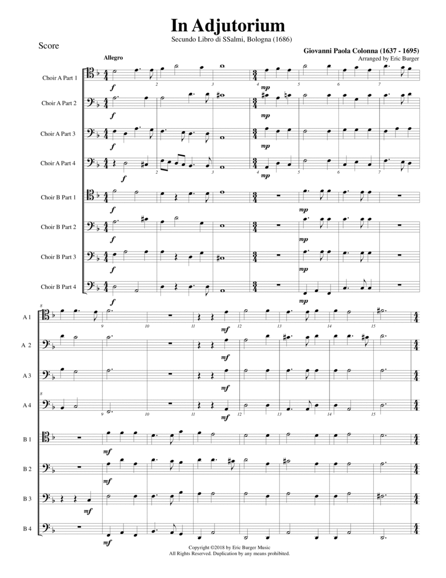 In Adjutorium for Trombone or Low Brass Octet Brass Ensemble scores gallery preview page 1