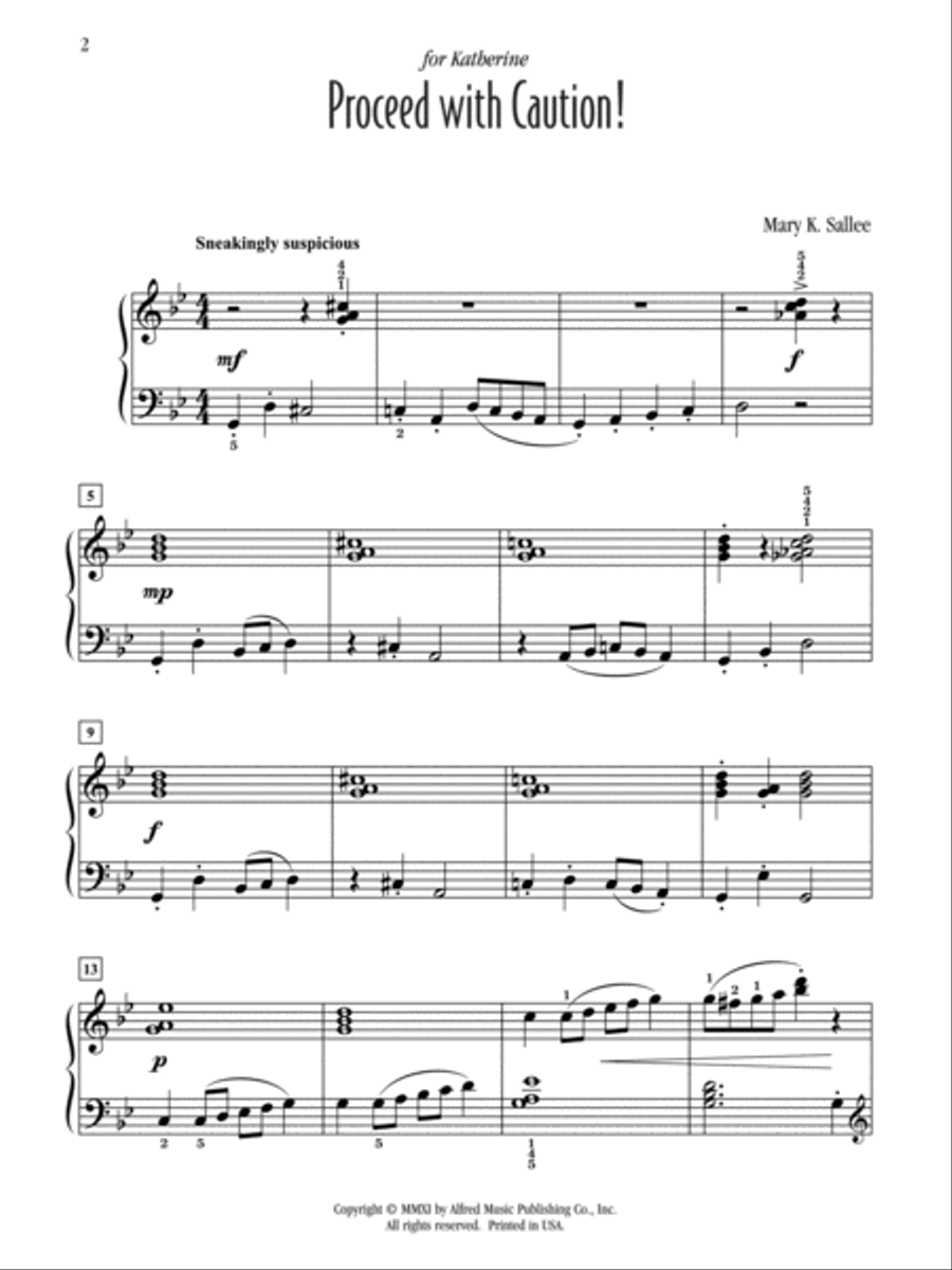 Proceed with Caution! Piano Solo scores gallery preview page 2