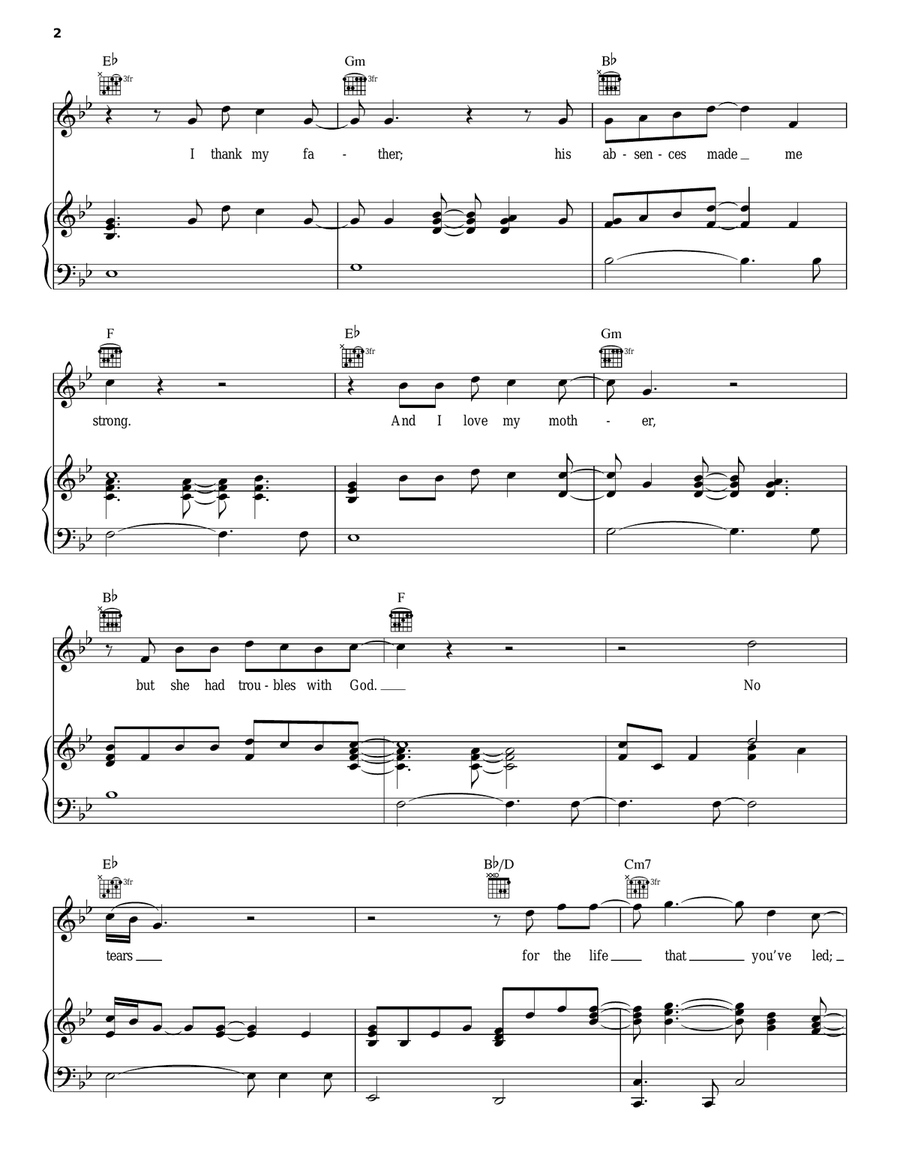 No Tears Piano, Vocal, Guitar scores gallery preview page 2
