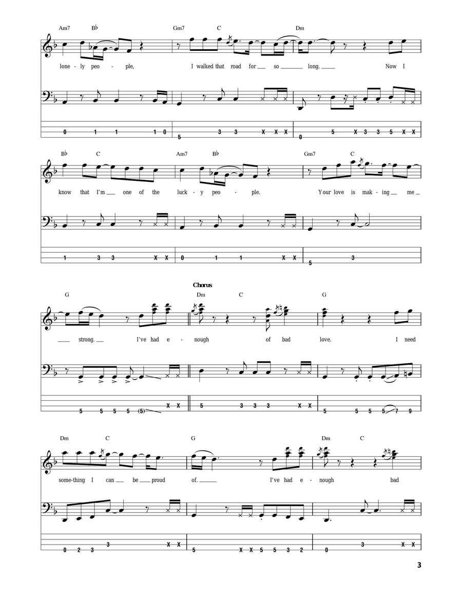 Bad Love Acoustic Guitar scores gallery preview page 3
