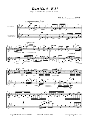 WF Bach: Duet No. 4 for Tenor Sax Duo