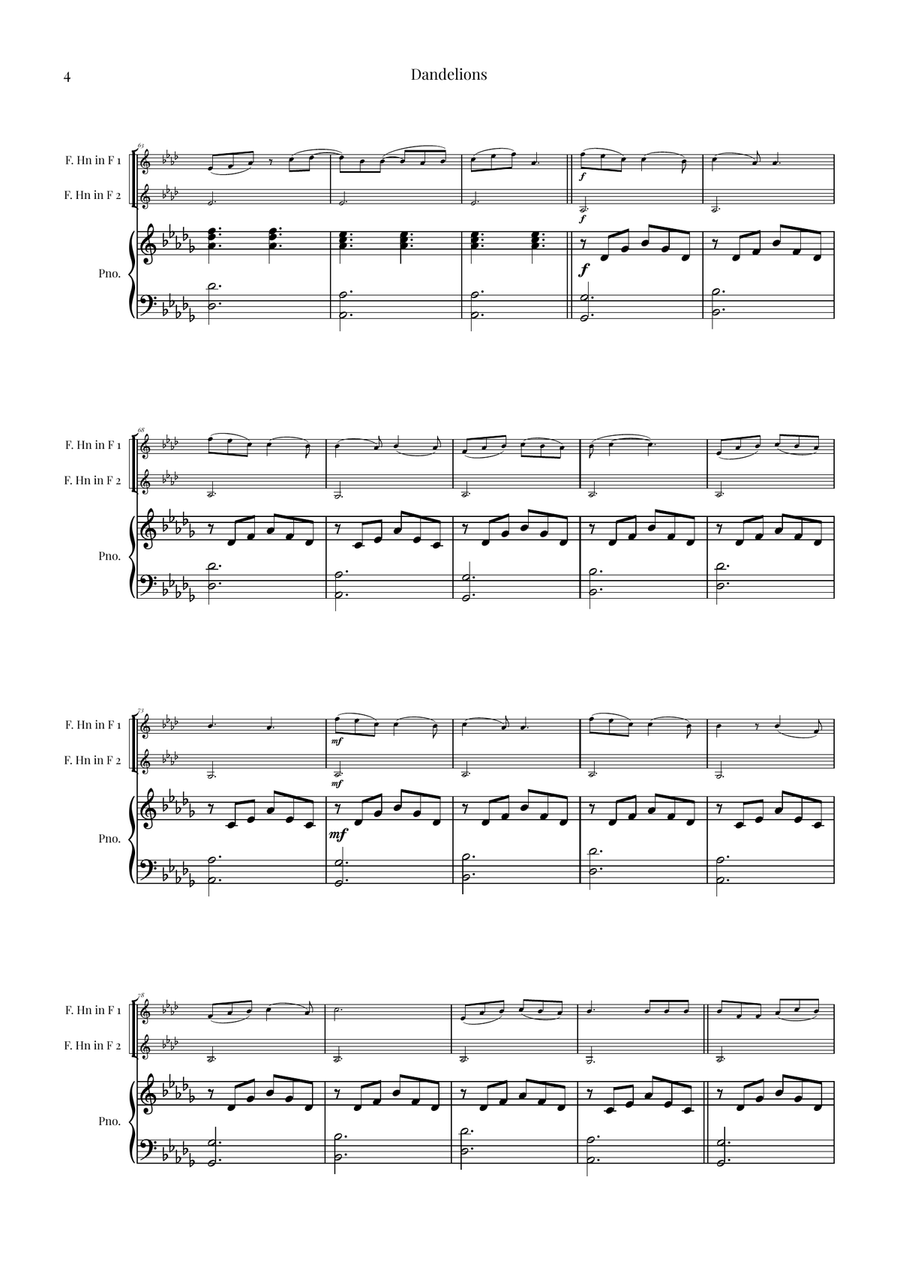 Dandelions Brass Duet scores gallery preview page 4