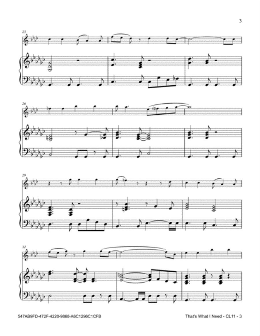 That's What I Need That's What I Need Clarinet Solo scores gallery preview page 3