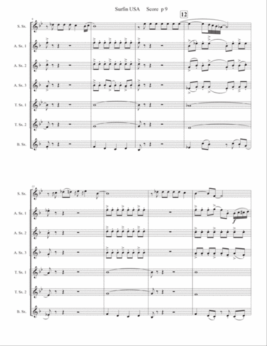 Surfin Usa Woodwind Quartet scores gallery preview page 2