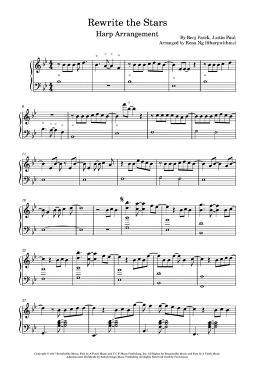 Rewrite The Stars Rewrite The Stars Harp scores gallery preview page 3