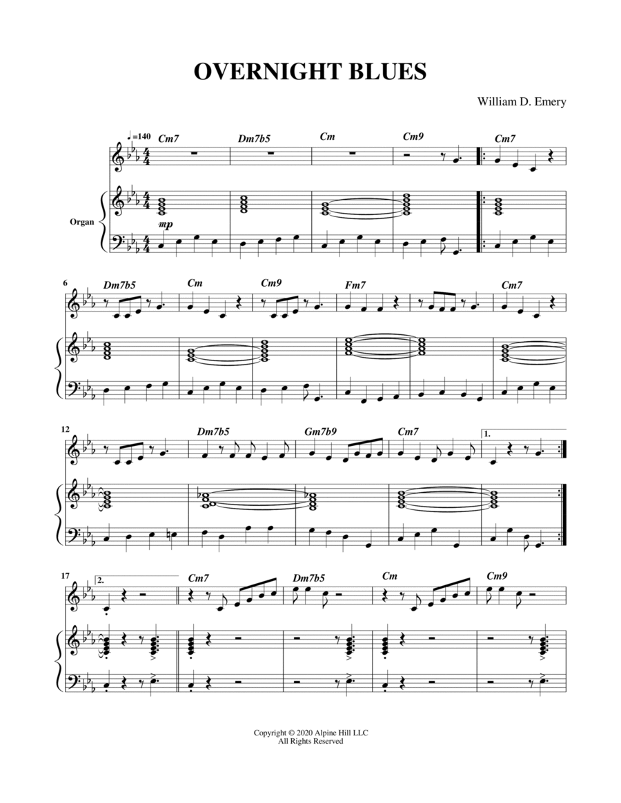 Overnight Blues Jazz Ensemble scores gallery preview page 1