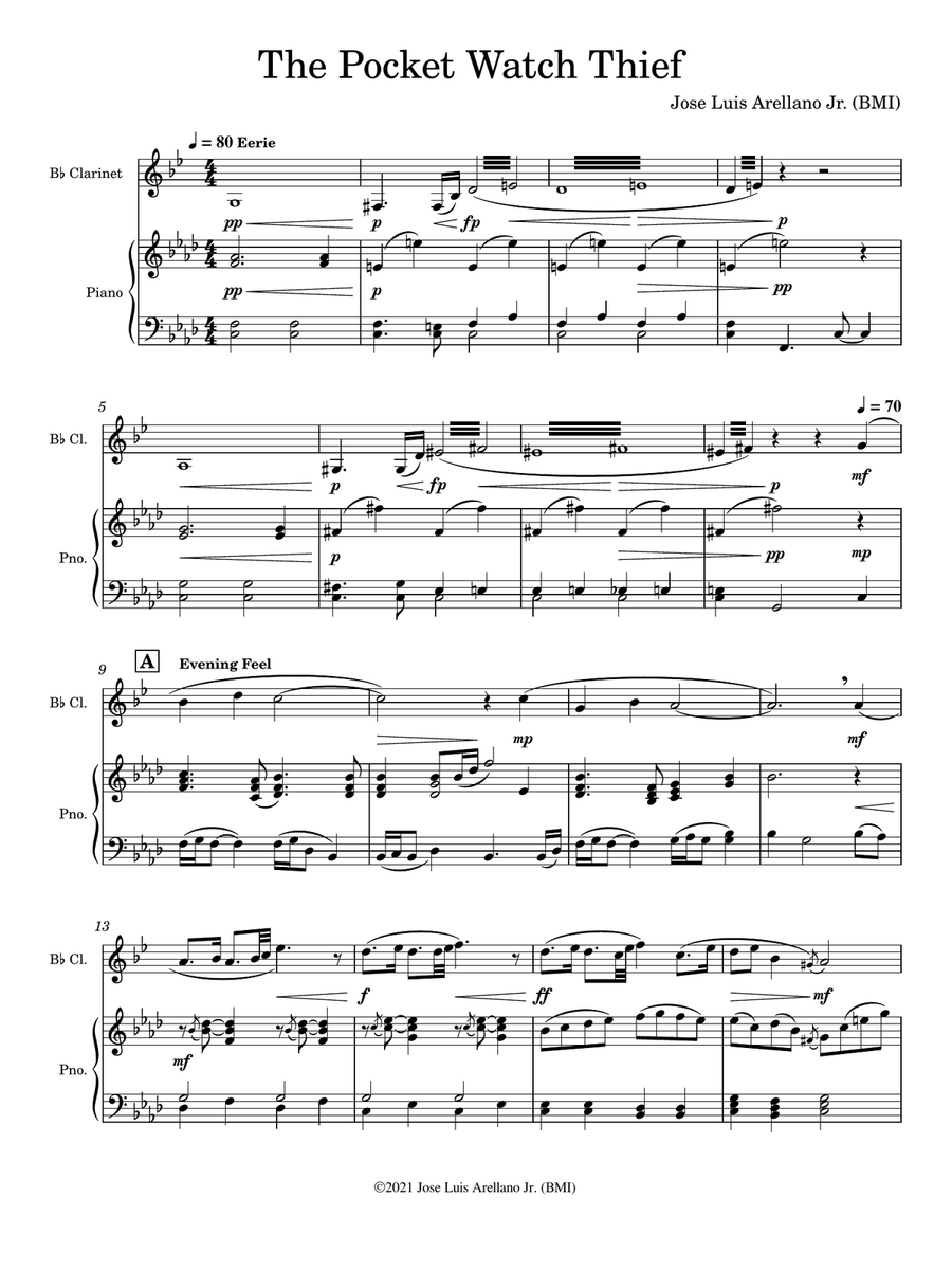 The Pocket Watch Thief B-Flat Clarinet scores gallery preview page 3