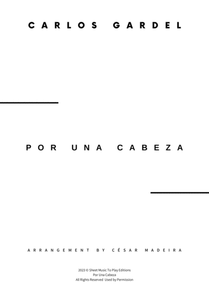 Por Una Cabeza - Tenor Sax and Piano - W/Chords (Full Score and Parts) image number null