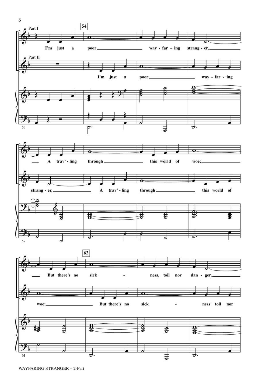 Wayfaring Stranger 2-Part - Digital Sheet Music page 4