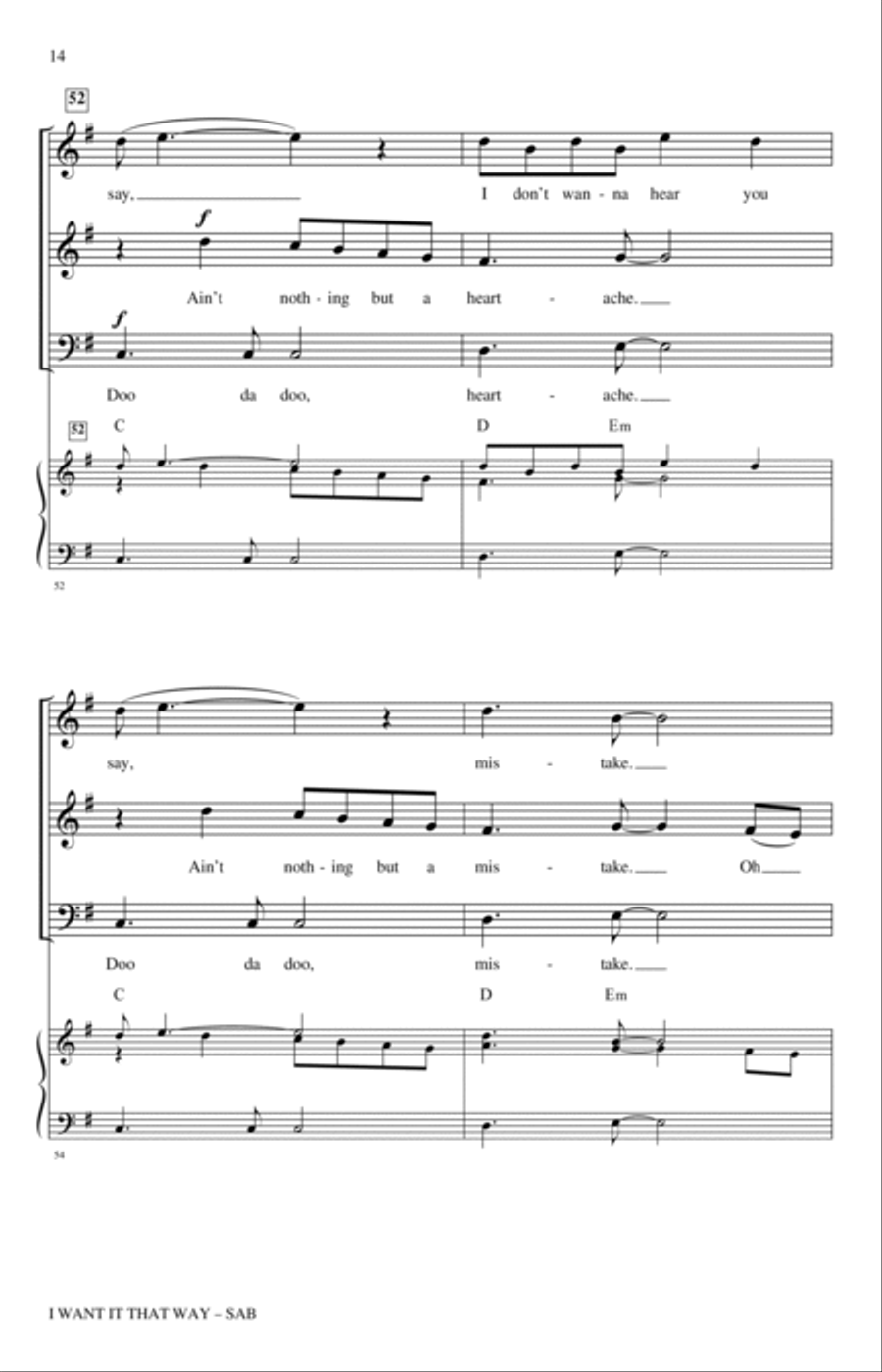 I Want It That Way (arr. Nathan Howe) 3-Part scores gallery preview page 12