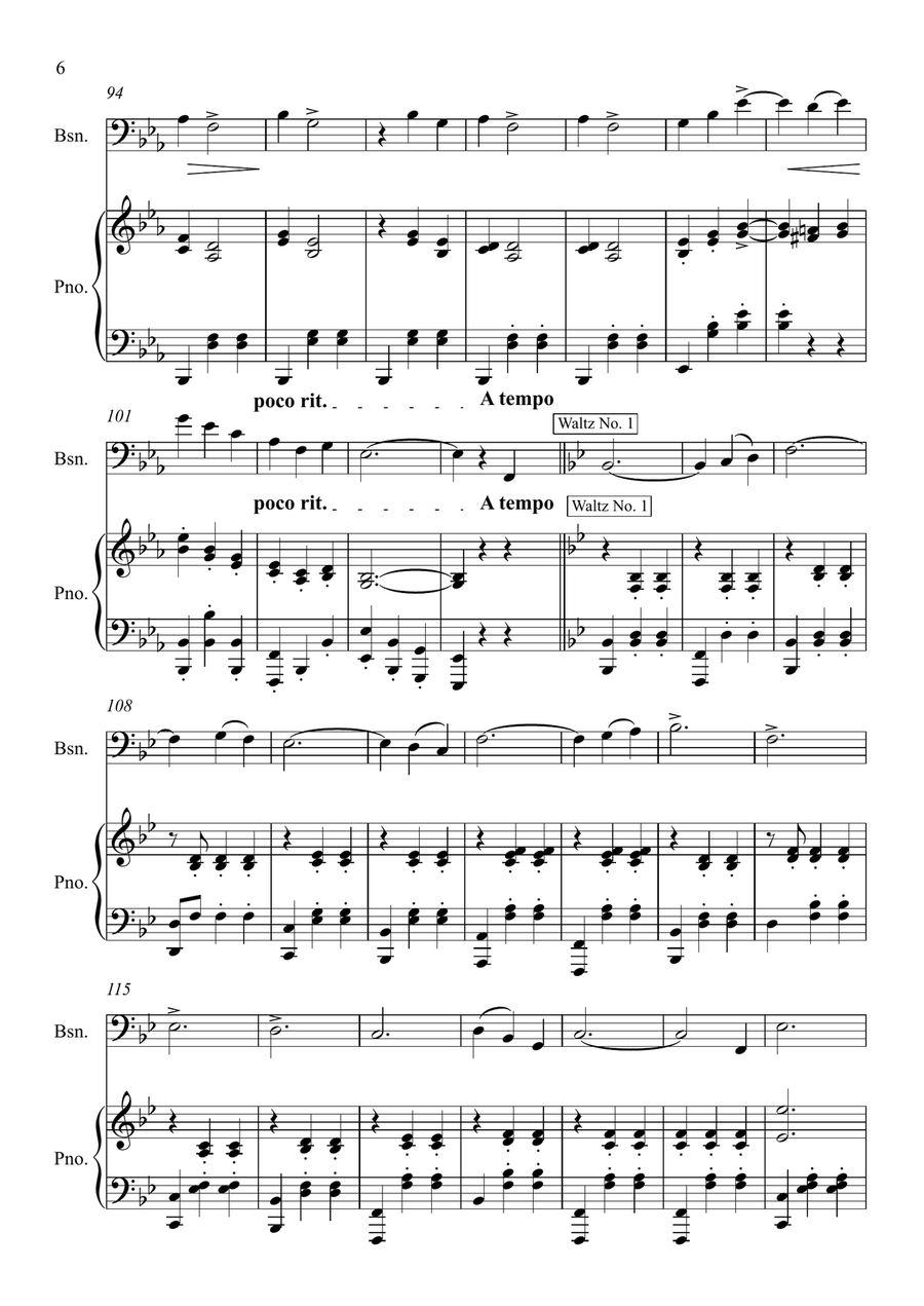 Two Gold and Silver Waltzes Bassoon scores gallery preview page 6