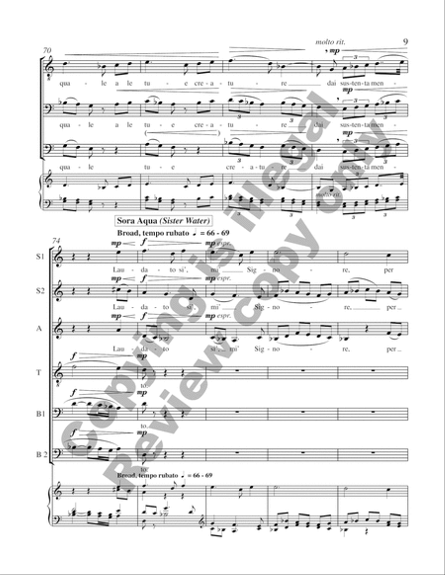 Canticle of the Brother Sun Divisi scores gallery preview page 11