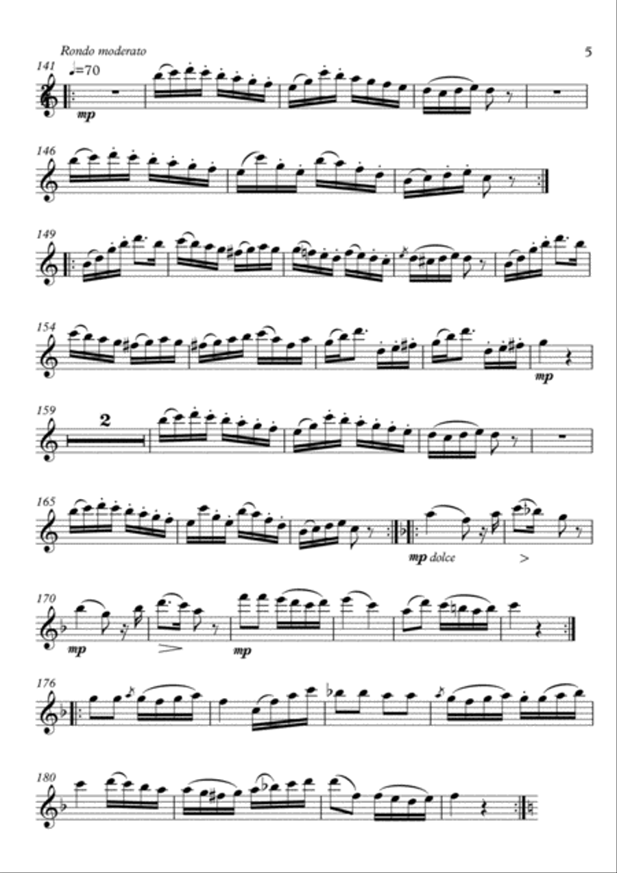 Serenade Flute Guitar duet by Kuffner Flute scores gallery preview page 5