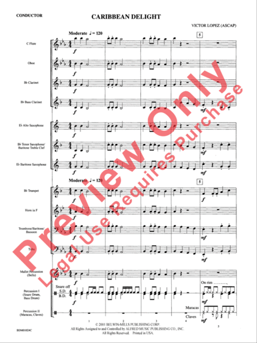 Caribbean Delight Concert Band scores gallery preview page 4