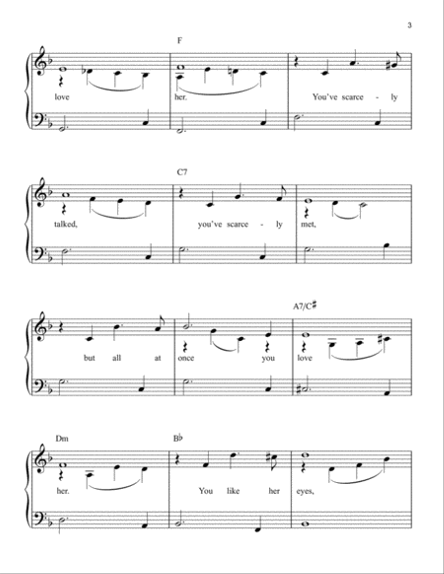 All At Once You Love Her Easy Piano scores gallery preview page 3