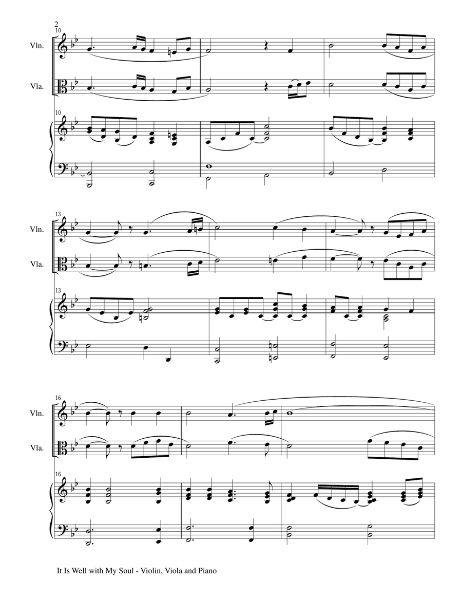 IT IS WELL WITH MY SOUL (Trio - Violin, Viola, Piano with Score and Parts) Small Ensemble scores gallery preview page 2
