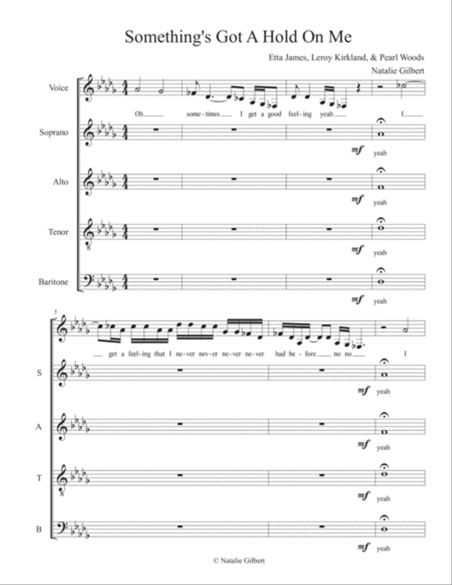 Something's Got A Hold On Me 4-Part scores gallery preview page 1