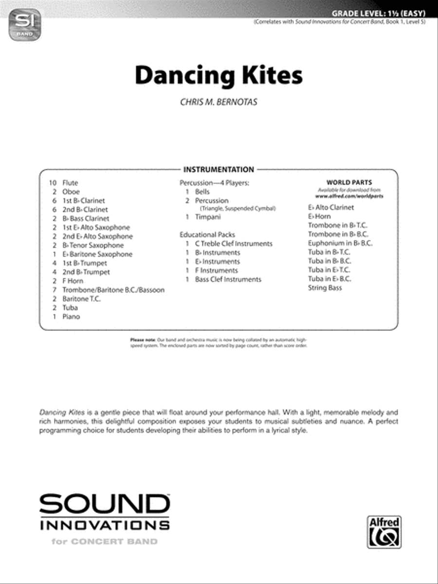 Dancing Kites: Score Dancing Kites: Score Concert Band scores gallery preview page 1
