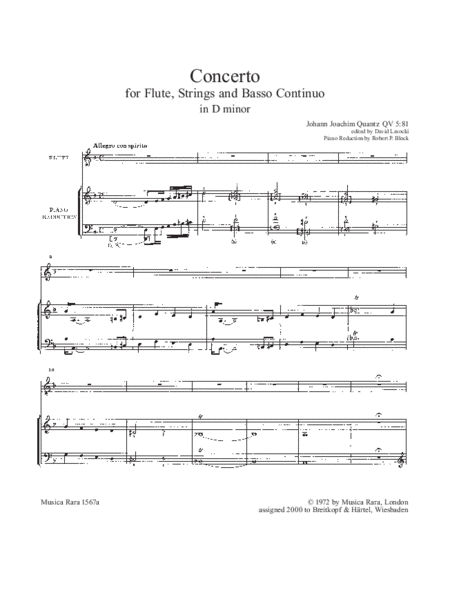 Flute Concerto in D minor QV 5:81