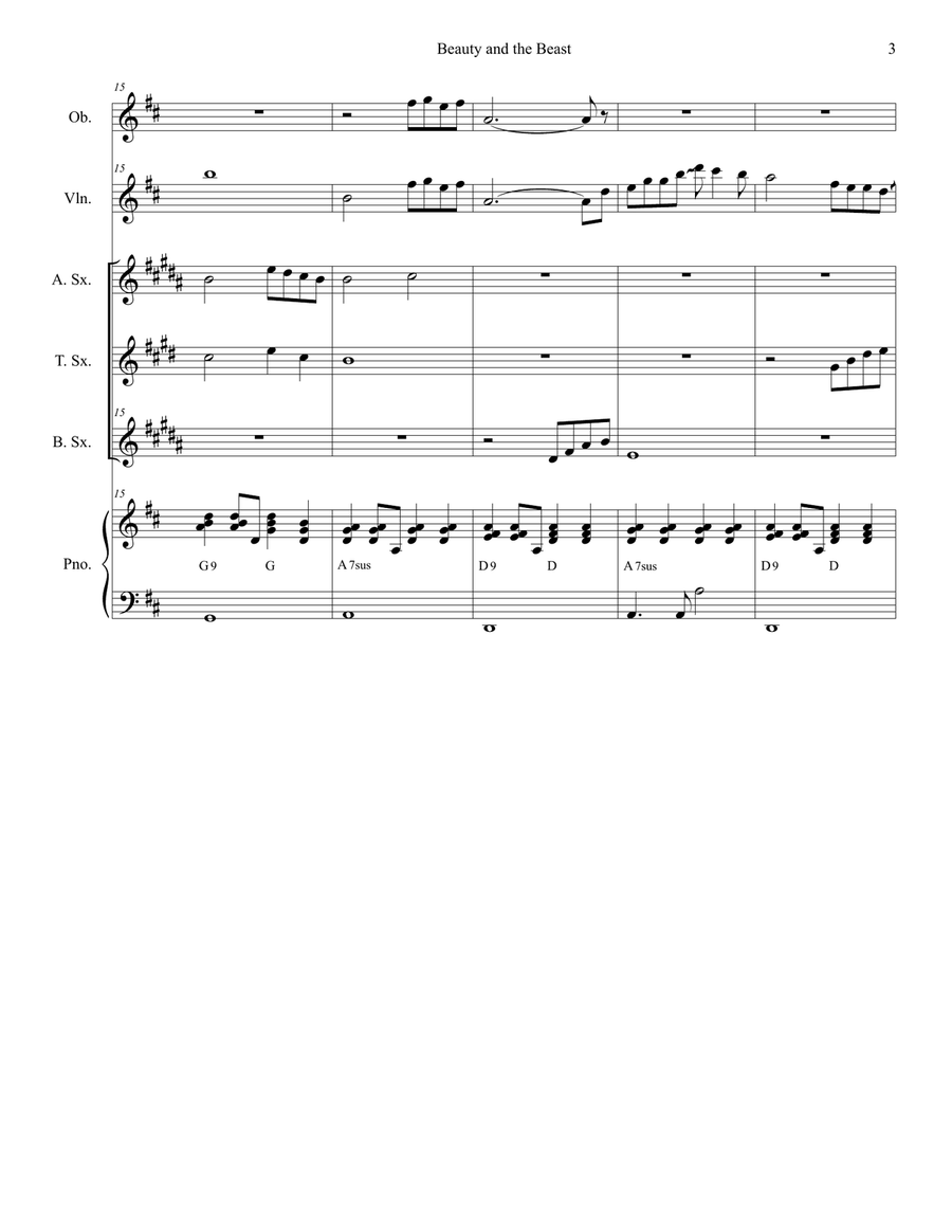 Beauty And The Beast Large Ensemble scores gallery preview page 3