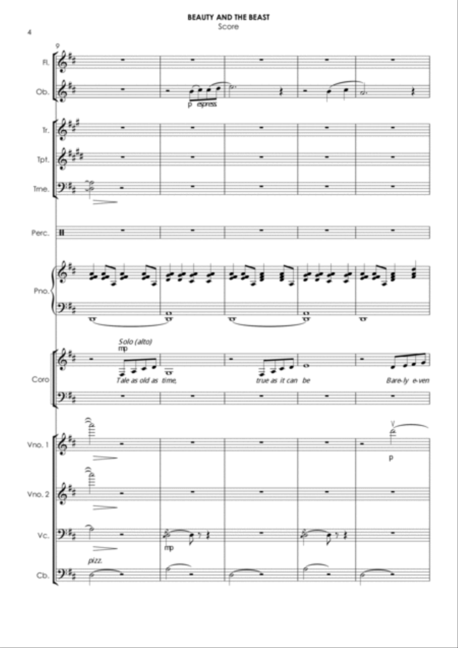 Beauty And The Beast Beauty And The Beast Chamber Orchestra scores gallery preview page 4