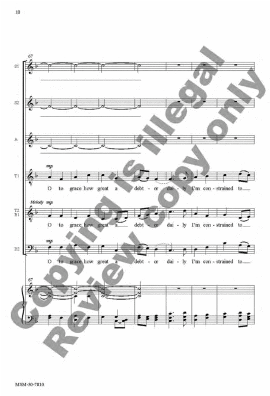 Come, Thou Fount of Every Blessing Divisi scores gallery preview page 10