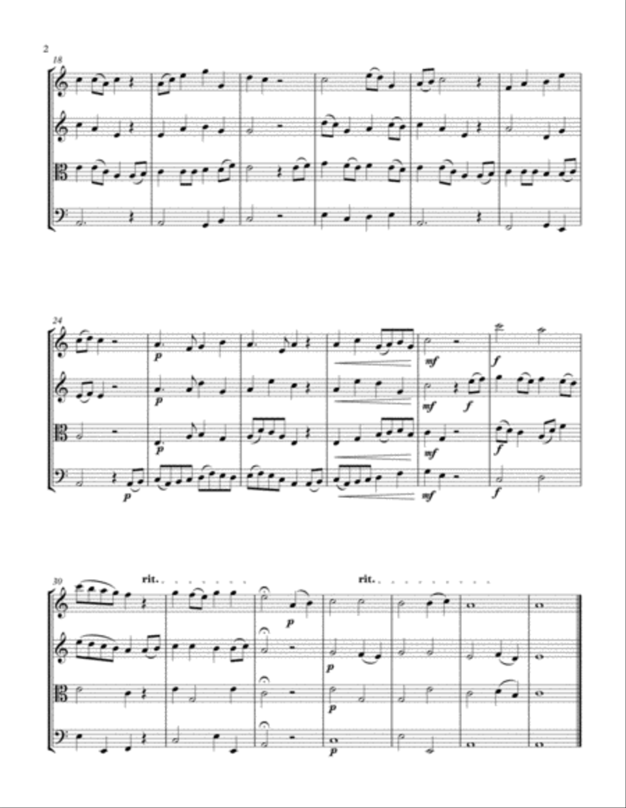 O, Min Tanke Flyr Hän (String Quartet) String Quartet scores gallery preview page 2