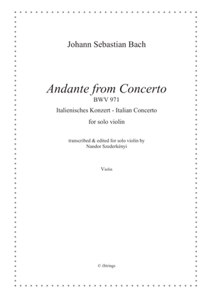 Andante from Italian Concerto BWV 971 for solo violin