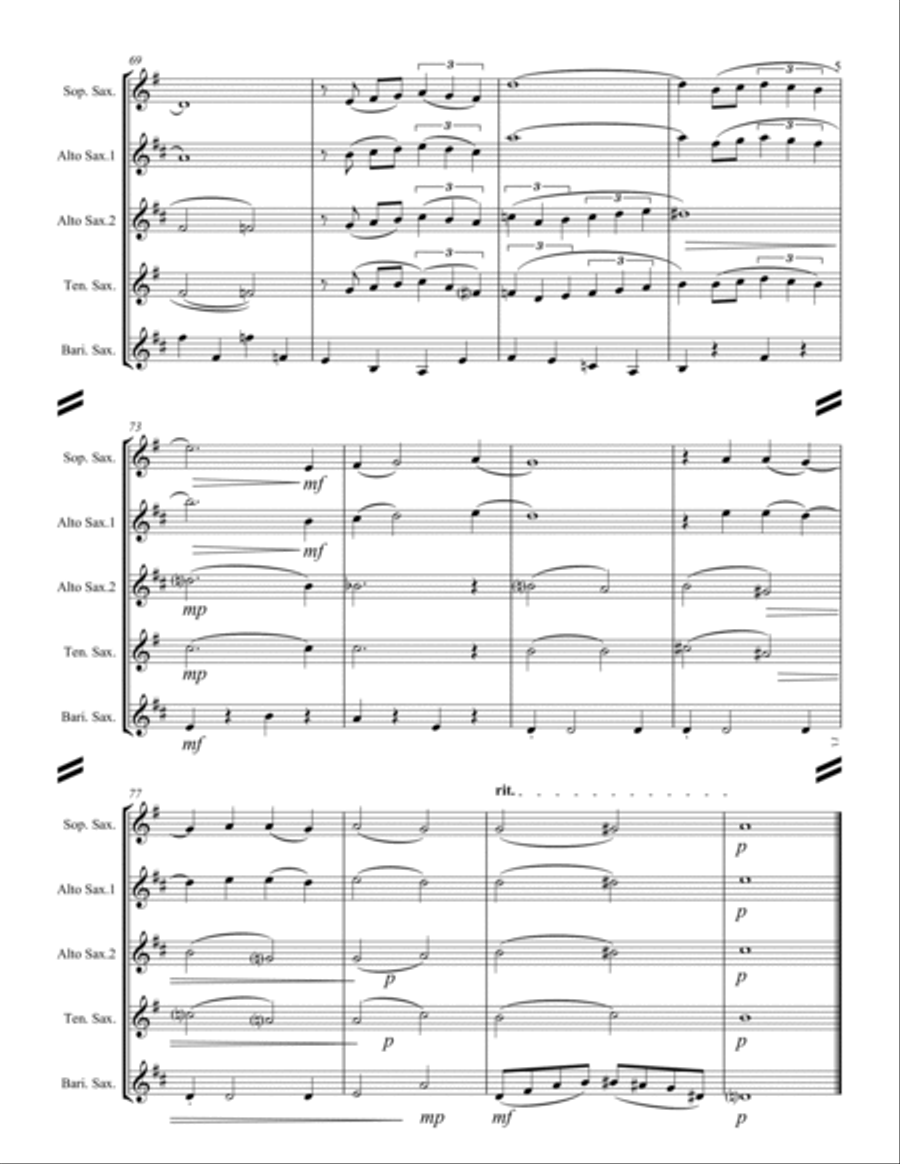 The Nearness Of You Saxophone Quartet scores gallery preview page 6