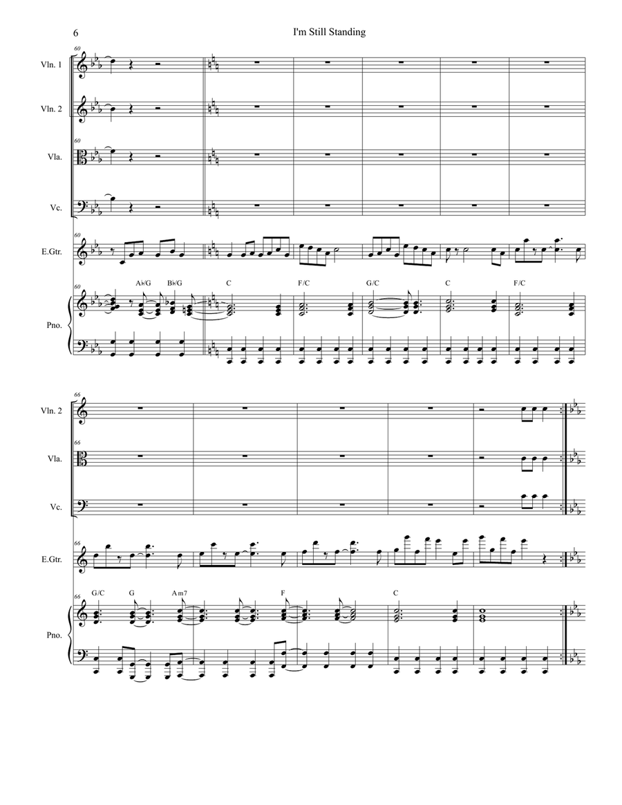 I'm Still Standing I'm Still Standing String Quartet scores gallery preview page 6
