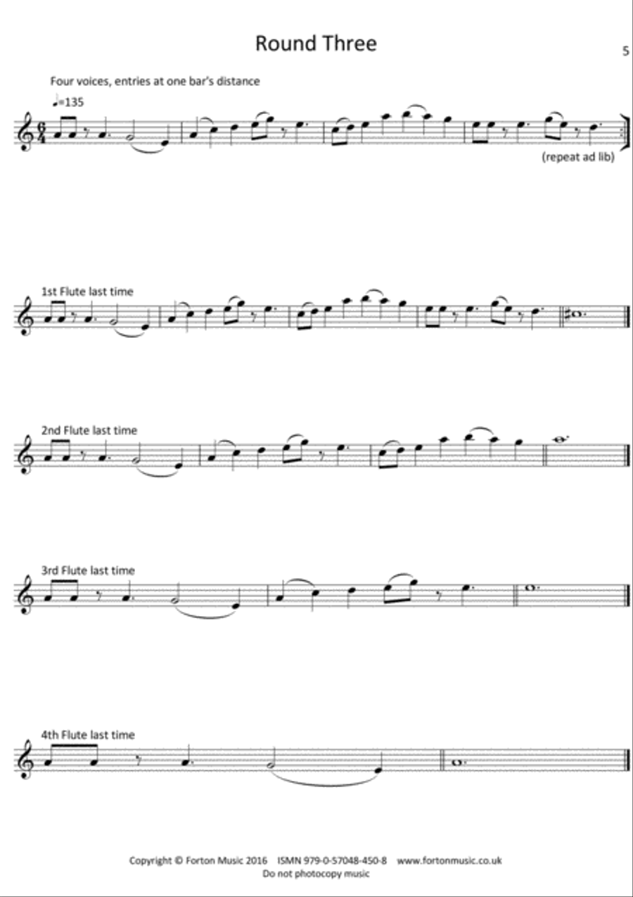A Book Of Rounds Flute scores gallery preview page 5