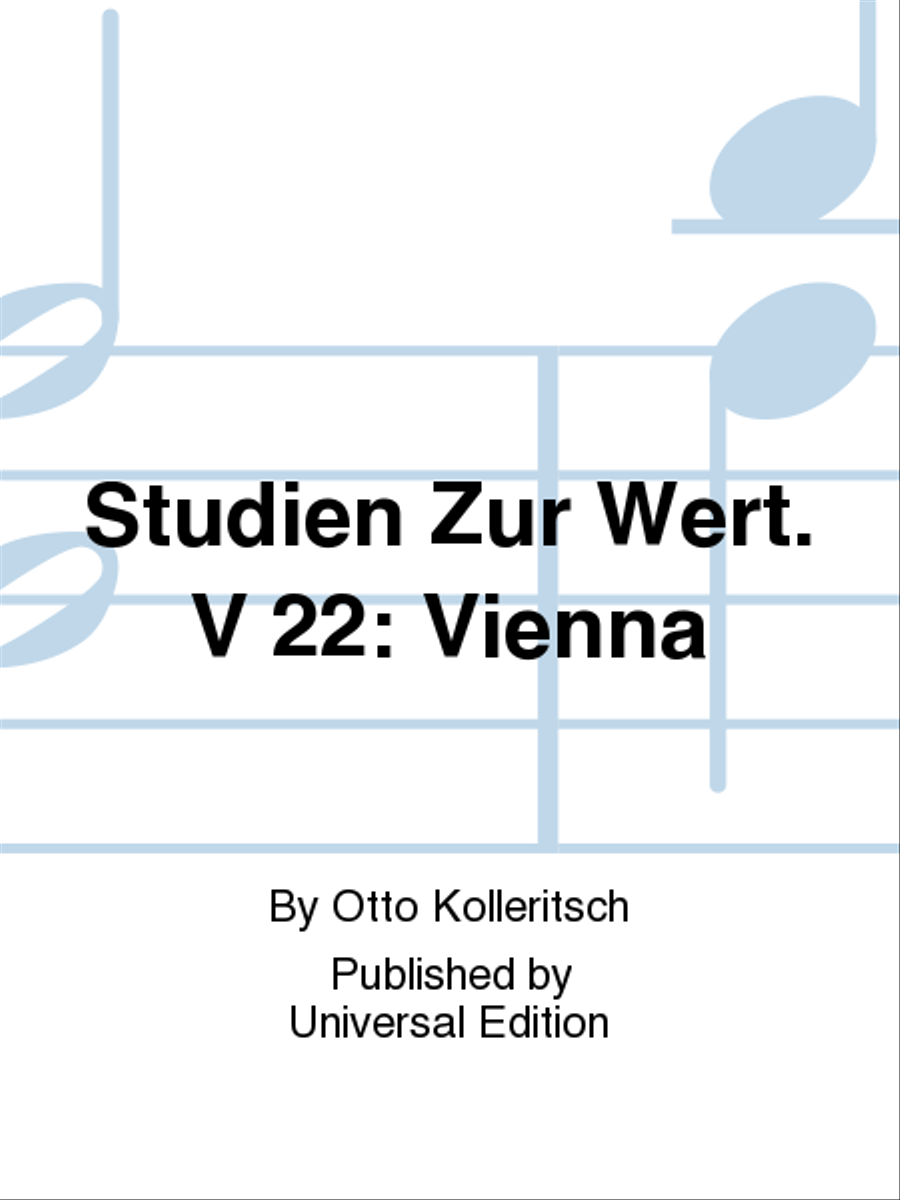 Studien Zur Wert. V 22: Vienna School and Community scores gallery preview page 1