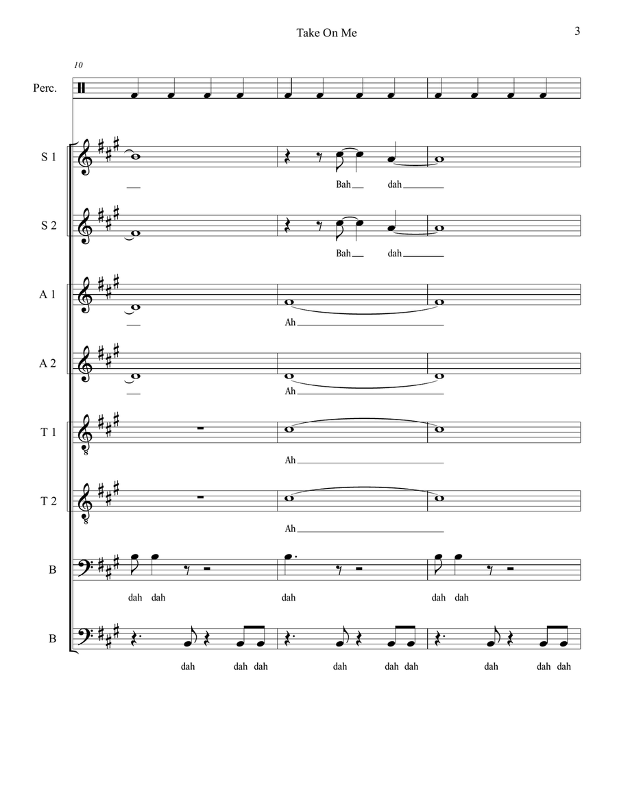 Take On Me Choir scores gallery preview page 4