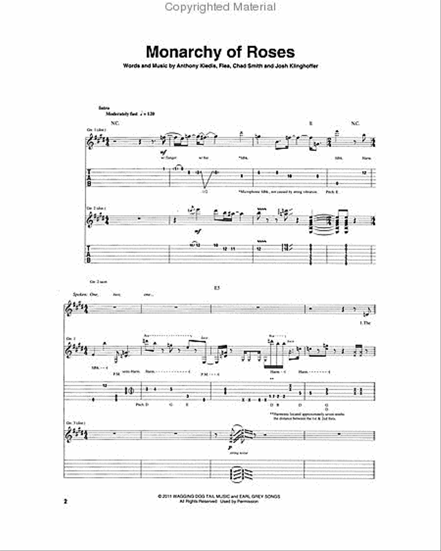 Red Hot Chili Peppers - I'm with You Electric Guitar scores gallery preview page 2
